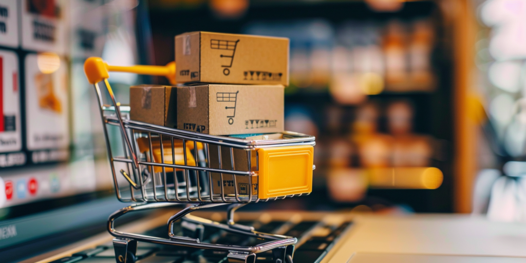 koszyk z zakupami z internetu