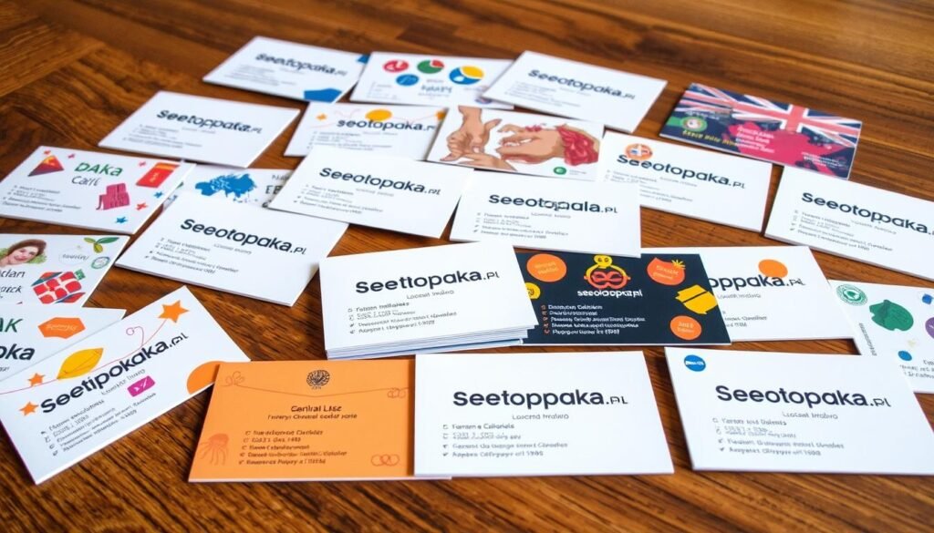 wizytówki wielojęzyczne